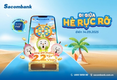 Vòng quay may mắn hơn 2,2 tỷ đồng chờ đón người dùng Sacombank Pay trong mùa hè 2025