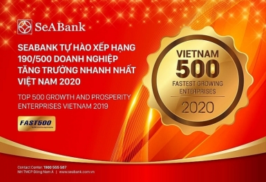 SeABank tăng hạng vượt bậc, đứng 190/500 trong Bảng xếp hạng FAST500