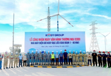 Tập đoàn Kosy chính thức vận hành thương mại Nhà máy Điện gió Kosy Bạc Liêu