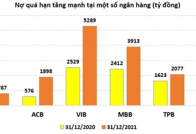 Nợ quá hạn tại Sacombank, VIB tăng theo cấp số lần