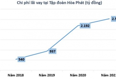 'Ông lớn' ngành thép Hòa Phát trả gần 7 tỷ đồng tiền lãi vay mỗi ngày