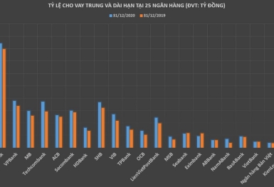 Ngân hàng nào 'sở hữu' tỷ lệ cho vay trung, dài hạn lớn nhất hệ thống trong năm 2020?
