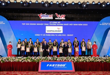Văn Phú – Invest tiếp tục nằm trong Top 500 Doanh nghiệp tăng trưởng nhanh nhất Việt Nam