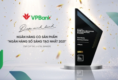 VPBank là đại diện duy nhất của Việt Nam nhận giải thưởng 'Ngân hàng số sáng tạo nhất 2021'