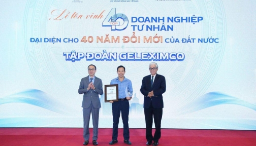 Geleximco được vinh danh Top doanh nghiệp tư nhân tiêu biểu đại diện cho 40 năm đổi mới đất nước