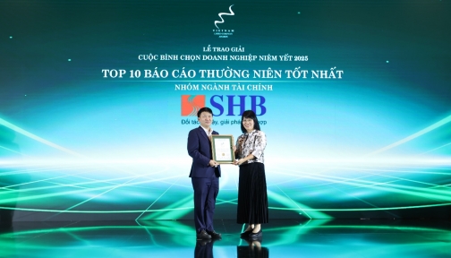 Lần thứ 5, SHB được vinh danh trong TOP 10 doanh nghiệp có Báo cáo thường niên tốt nhất