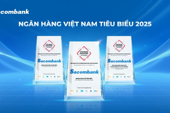 Sacombank tiếp tục được vinh danh tại giải thưởng ngân hàng Việt Nam tiêu biểu 2025