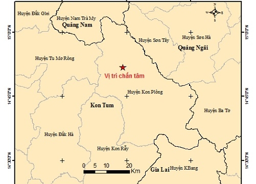 Tiếp tục xảy ra động đất tại Kon Tum