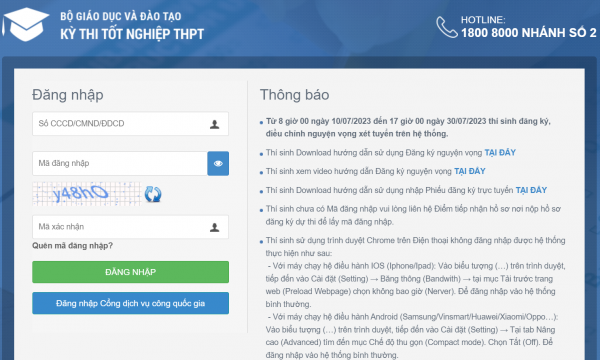 Thí sinh bắt đầu đăng ký xét tuyển đại học từ hôm nay