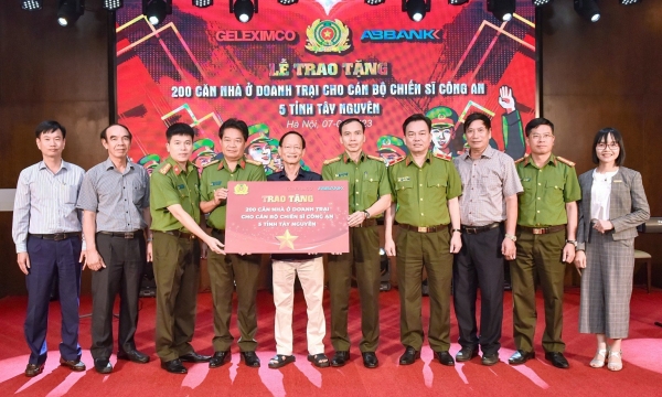 Geleximco và ABBank trao tặng 200 nhà ở doanh trại cho công an xã, thị trấn