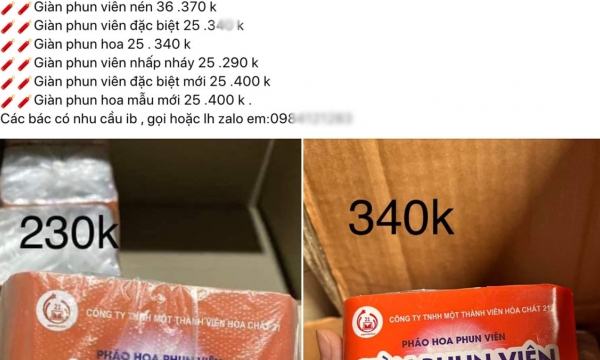 'Ma trận' giá pháo hoa Tết 2024 trên chợ 'online'