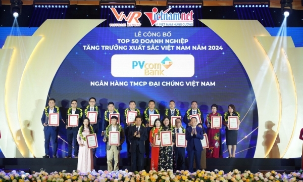PVcomBank lần thứ năm liên tiếp được vinh danh doanh nghiệp phát triển nhanh nhất Việt Nam