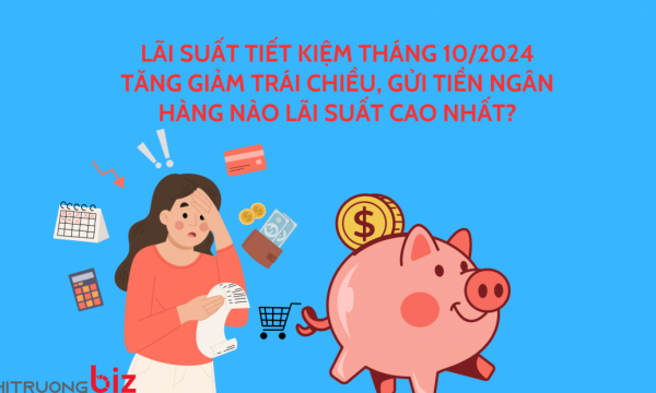 Lãi suất tiết kiệm tháng 10/2024 tăng giảm trái chiều, gửi tiền ngân hàng nào lãi suất cao nhất?