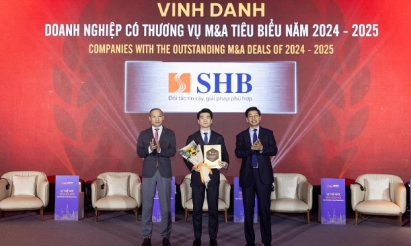 SHB được vinh danh “Doanh nghiệp có thương vụ M&A tiêu biểu  năm 2024-2025”