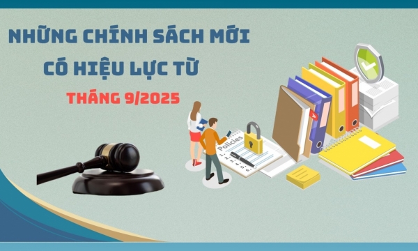 Những chính sách mới có hiệu lực từ tháng 9/2025