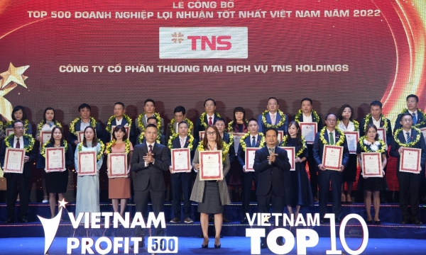 TNS Holdings được vinh danh 'Top 500 doanh nghiệp tư nhân lợi nhuận tốt nhất Việt Nam'