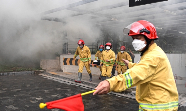 Ecopark diễn tập phòng cháy chữa cháy quy mô lớn nhất từ trước tới nay