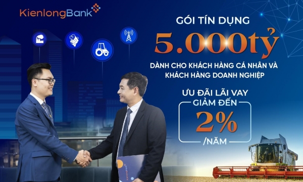 KienlongBank giảm lãi suất cho vay lên đến 2%/năm