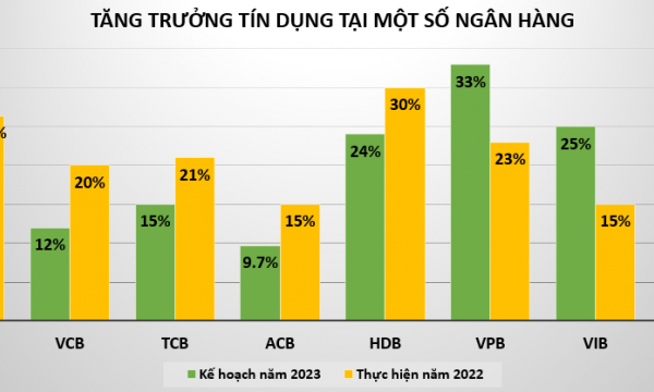 Tăng trưởng tín dụng năm 2023 tại các nhà băng biến động ra sao?