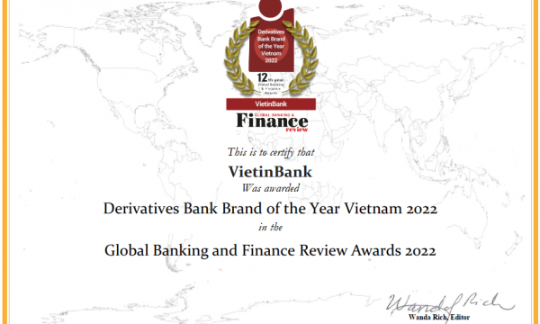 VietinBank - Ngân hàng tiêu biểu về cung ứng sản phẩm phái sinh tại Việt Nam năm 2022