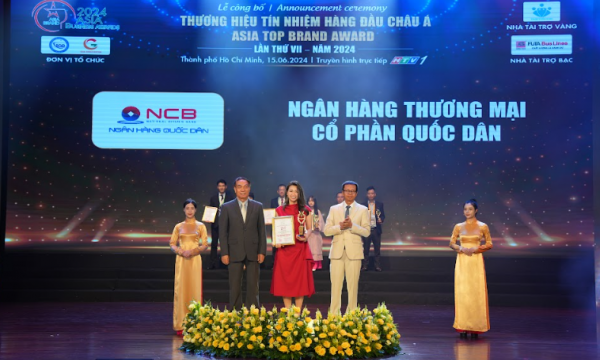 Ngân hàng số của NCB nhận giải thưởng Top 10 sản phẩm dịch vụ chất lượng Châu Á 2024