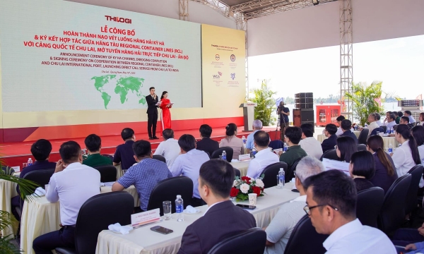 THILOGI công bố hoàn thành nạo vét luồng hàng hải Kỳ Hà, mở tuyến hàng hải trực tiếp Chu Lai - Ấn Độ