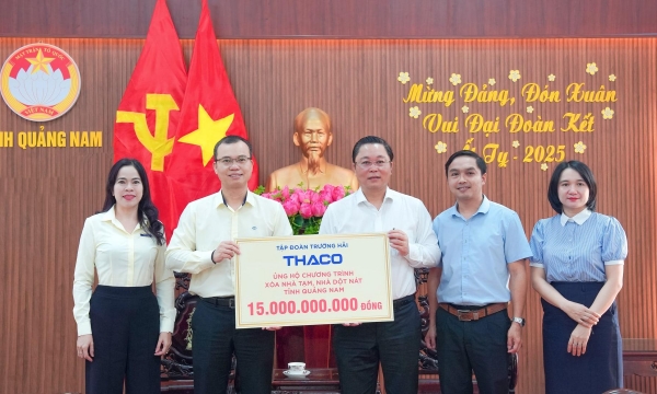 THACO nhận bằng khen trong công tác “Xóa nhà tạm, nhà dột nát” tỉnh Quảng Nam