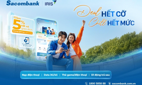 Nạp điện thoại, thẻ game - hoàn ngay 5% cùng Sacombank Pay