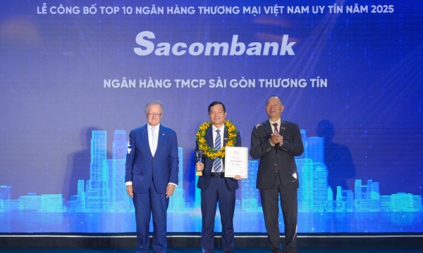 Sacombank vào Top 10 Ngân hàng Thương mại Việt Nam uy tín 2025