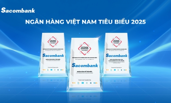 Sacombank tiếp tục được vinh danh tại giải thưởng ngân hàng Việt Nam tiêu biểu 2025