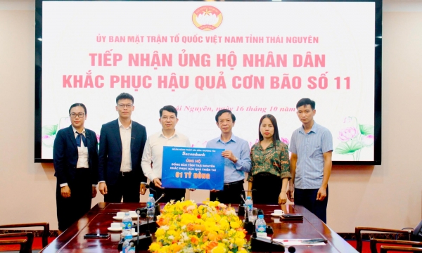 Sacombank chung tay cùng tỉnh Thái Nguyên khắc phục hậu quả lũ lụt