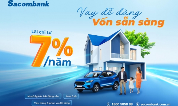 Sắm sửa cuối năm không lo nghĩ với lãi suất cho vay hấp dẫn từ Sacombank