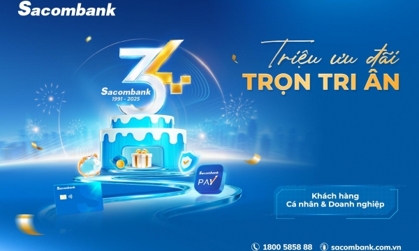 Tràn ngập ưu đãi xuyên suốt tháng 12 mừng sinh nhật Sacombank