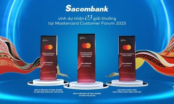 Thêm một tổ chức thẻ quốc tế vinh danh Sacombank về năng lực phát triển thanh toán số