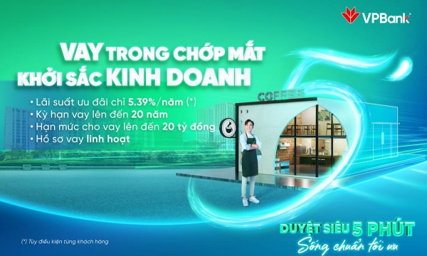 VPBank tung gói ưu đãi lãi suất chỉ từ  5,39% cho hộ kinh doanh cá thể