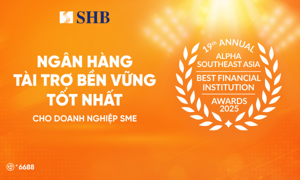 SHB được vinh danh “Ngân hàng tài trợ bền vững tốt nhất dành cho Doanh nghiệp SME” tại Việt Nam năm 2025