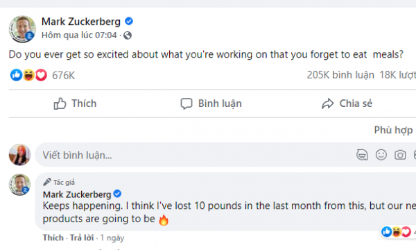 Đăng ‘tút’ chỉ 17 từ, Mark Zuckerberg hút gần 700.000 lượt tương tác, không kém cạnh bất kỳ ngôi sao lớn nào
