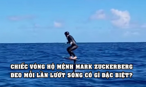 Mỗi lần lướt sóng, Mark Zuckerberg đều đeo một chiếc vòng đặc biệt, có tác dụng “xua đuổi”... cá mập