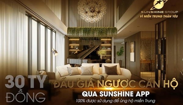 Đấu giá từ thiện qua Sunshine App - Sunshine Group ủng hộ 30 tỷ 'Vì miền Trung thân yêu'.