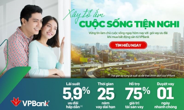 Mua nhà dễ dàng với lãi suất ưu đãi chỉ từ 5,9% tại VPBank