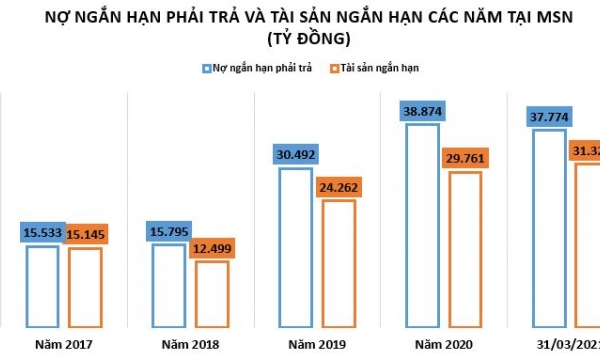 MSN: Nợ phải trả gấp 3,5 lần vốn chủ sở hữu, nợ ngắn hạn vượt quá tài sản ngắn hạn