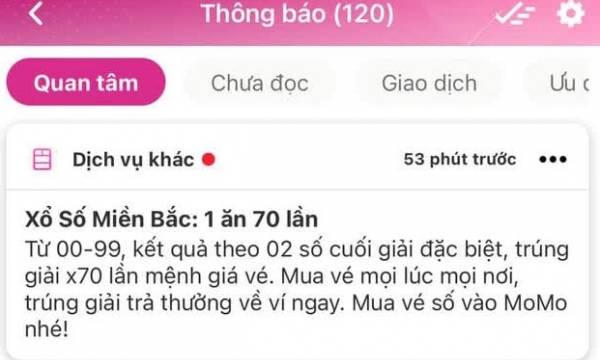 Momo bất ngờ tung dịch vụ 'Đặt 1 ăn 70', kết quả tính theo hai số cuối giải đặc biệt Xổ số miền Bắc