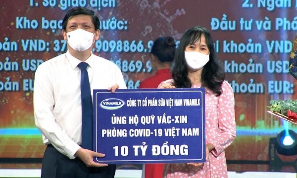 Vinamilk tiếp tục đồng hành với Chính phủ, ủng hộ 10 tỷ đồng vào quỹ vaccine phòng Covid-19