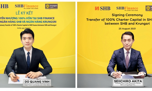 SHB sẽ chuyển nhượng 100% vốn tại SHB Finance cho Krungsri – thành viên chiến lược thuộc Tập đoàn MUFG – Nhật Bản