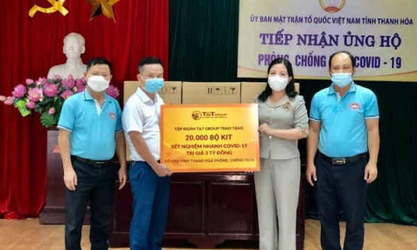 T&T Group tặng 50.000 bộ kít xét nghiệm nhanh COVID-19 trị giá 7,5 tỷ đồng cho Thanh Hóa và Kiên Giang