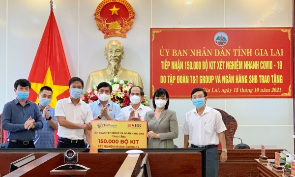 T&T Group và Ngân hàng SHB trao tặng kit xét nghiệm nhanh COVID-19 và xe cứu thương hỗ trợ một số tỉnh, thành trên cả nước