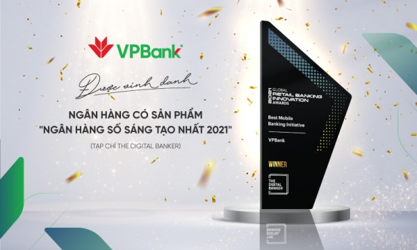 VPBank là đại diện duy nhất của Việt Nam nhận giải thưởng 'Ngân hàng số sáng tạo nhất 2021'
