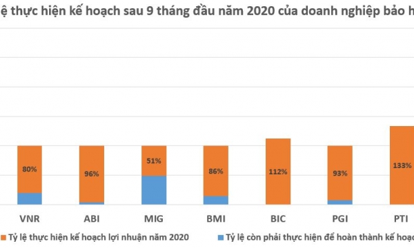 Doanh nghiệp bảo hiểm đã thực hiện được bao nhiêu kế hoạch lợi nhuận năm 2020?
