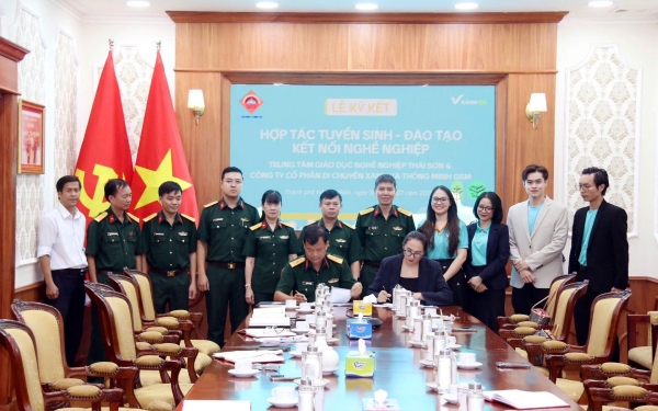 GSM hợp tác Trung tâm Thái Sơn tạo việc làm cho bộ đội xuất ngũ