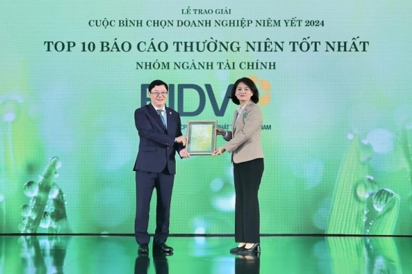 BIDV năm thứ 2 liên tiếp nhận giải thưởng “Top 10 Báo cáo thường niên tốt nhất – Nhóm ngành tài chính”